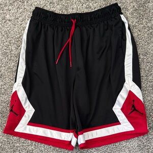 Jordan Black and Red Athletic Shorts with Dynamic Design